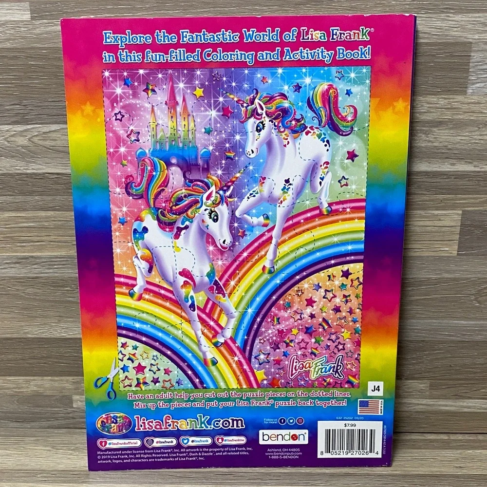 Lisa Frank stickers Colorful Puppy and Unicorn Activity Books
